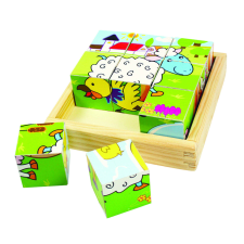 Bigjigs Fa kocka, Háziállatok puzzle, kirakós