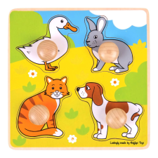 Bigjigs fa puzzle Háziállatok 4 db puzzle, kirakós