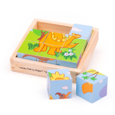 Bigjigs fa puzzle kockák dinoszauruszok puzzle, kirakós