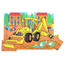 Bigjigs fa puzzle Kotró-rakodó 9 db puzzle, kirakós