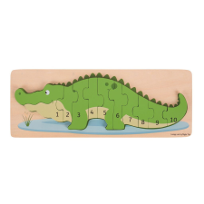 Bigjigs fa puzzle Krokodil számokkal kreatív és készségfejlesztő