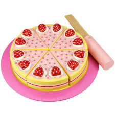 Bigjigs Fa szeletelhető epres torta (691621023747) konyhakészlet