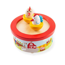 Bigjigs Fából készült zenés játékdoboz farm játékhangszer