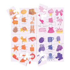 Bigjigs készségfejlesztő játék fa didaktikus puzzle színek 4 az 1-ben kreatív és készségfejlesztő