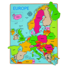Bigjigs Puzzle beágyazott térkép Európa puzzle, kirakós