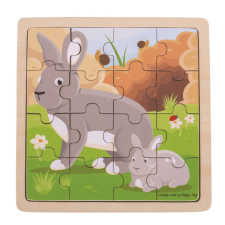 Bigjigs puzzle Nyúl kisnyuszival 16 db puzzle, kirakós
