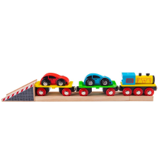 Bigjigs Rail fa tehervonat autókkal és sínekkel kreatív és készségfejlesztő