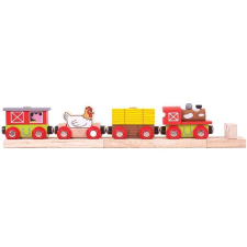 Bigjigs Toys A vidám farmvonat kisvasút