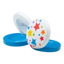 Bigjigs Toys fa kasztanyetták csillag mintával - kék játékhangszer