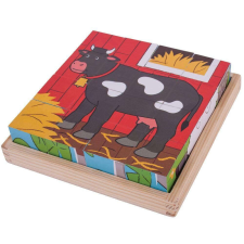 Bigjigs Toys kocka puzzle, Állatok a Farmon puzzle, kirakós