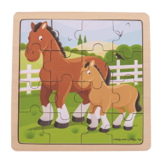  Bigjigs Toys ló és csikó puzzle puzzle, kirakós