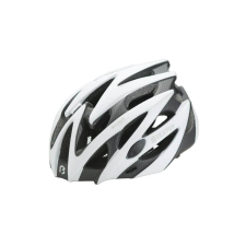 BikeFun Edge unisex bukósisak, M-es (55-58 cm), fehér-karbon kerékpáros sisak