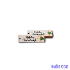  Biléta 5db/csomag 2x7,5cm - Békés Karácsonyt Szürke dekorációs kellék