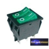  Billenő kapcsoló 2 (2pol./3pin) ON-OFF 250V/15A - áttetsző zöld