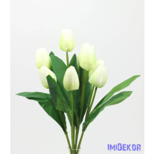  Bimbós tulipán 9 fejes selyem csokor 43cm - Fehér dekoráció