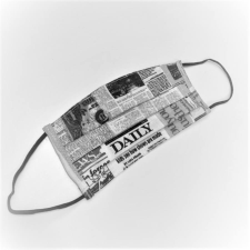 Bindu Textil, mosható, 2 rétegű szájmaszk - Újság mintás védőmaszk