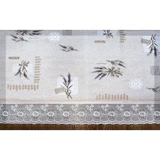 Bingoo Csipkeszélű fannel terítő F284 fehér-bézs 122x152 lakástextília