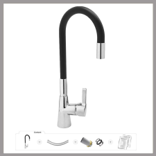 Bingoo Flexibilis konyhai csaptelep - fekete TO-75705 csaptelep