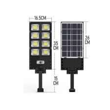 Bingoo Szuper Erős Kültéri Napelemes, Vízálló mozgásérzékelős Utcai Led Lámpa 800W kültéri világítás
