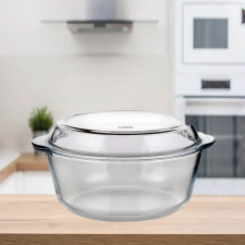 Bingoo Üveg sütőtál BORCAM 3,15l, fedővel, kerek 3359013 edény