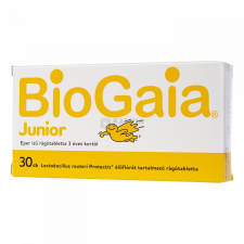 BioGaia Junior eper ízű étrend-kiegészítő rágótabletta 30 db vitamin és táplálékkiegészítő