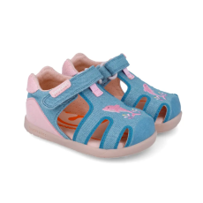 Biomecanics "első lépés" zárt orrú vászon szandál, delfines (23-26 méret) 252191-A371 (26)