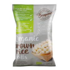 BioPont Biopont bio extrudált barna rizsgolyó enyhén sós 100 g előétel és snack
