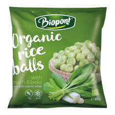 BioPont Extrudált Barna rizsgolyó spenótos-póréhagymás ízesítésű 60 g reform élelmiszer