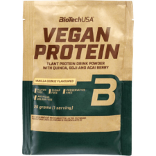 BioTech Biotech vegan protein vaníliás sütemény ízű fehérje italpor 25 g vitamin és táplálékkiegészítő