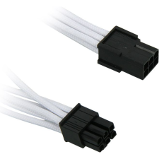 Bitfenix 6-Pin PCIe hosszabbító 45cm - sleeved fehér/fekete (BFAMSC6PEG45WKRP) kábel és adapter