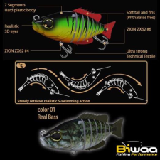  Biwaa Swimbait Seven S6&quot; 15cm 60g 01 Real Bass wobbler csali