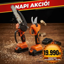  Black akkumulátoros mini láncfűrész és metszőolló szett 21V 53757 láncfűrész