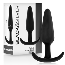 BLACK&SILVER - KAEL SZILIKON ANÁLIS DUGÓ KÖZEPES FOGANTYÚVAL anál