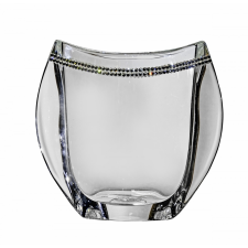 Black Crystal - Ajka Pearl * Kristály Váza H 18 cm (Orb17840) dekoráció