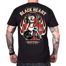 BLACK HEART Férfi póló Black Heart Pin Up Flames férfi póló
