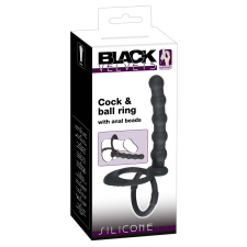 Black Velvets Black Velvet - here- és péniszgyűrű análdildóval (fekete) anál