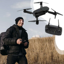  BLACK X wifis, kamerás mini drón – fekete, hordozható táskával (BBJ) drón