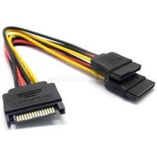 BlackBird Tápkábel SATA 15 pin male to 2xSATA HDD (BH1500) kábel és adapter