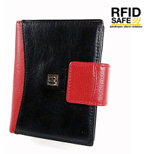 BLACKLINE íves betétes, RF védett, fekete-piros, álló női pénz és irattárca W8118-5 pénztárca