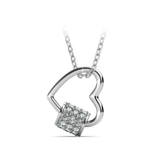 Blanca - Swarovski kristályos szív alakú nyaklánc díszdobozban - fehér nyaklánc