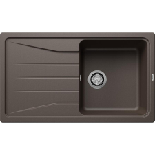 Blanco SONA 5S Silgranit egymedencés csepegtetőtálcás gránit mosogató, szifonnal, kávébarna, beépíthető mosogatótálca