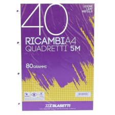 Blasetti pótbetét gyűrűskönybe - A4 40 lap kockás gyűrűs kalendárium betétlap