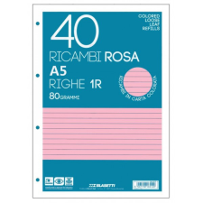  BLASETTI Ricambi gyűrűskönyv betét A/5 40 lap vonalas, rózsaszín gyűrűs kalendárium betétlap