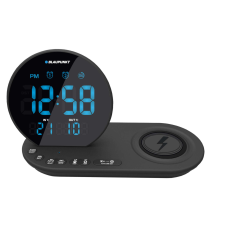 Blaupunkt CR85BK napelemes rádiós vezérlésű óra Digitális ébresztőóra Fekete ébresztőóra