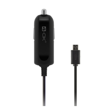 BLAUTEL 4-OK Autós töltő (5V / 1000mA) beépített microUSB kábel - Fekete mobiltelefon kellék