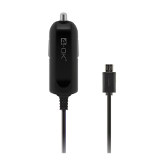 BLAUTEL 4-OK autós töltő (5V / 1000mA + beépített microUSB kábel) FEKETE (BLMU18) (BLMU18) mobiltelefon kellék