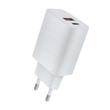 BLAUTEL 4-OK hálózati töltő USB aljzat / Type-C aljzat (5V / 3000 mA, 20W, gyorstöltés támogatás) FEHÉR (CVPD2U) (CVPD2U) mobiltelefon kellék