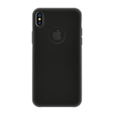 BLAUTEL 4-OK SILK műanyag telefonvédő (gumírozott, logo kivágás) FEKETE [Apple iPhone XS Max 6.5] tok és táska