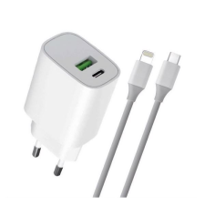 BLAUTEL 4-OK USB-A és Type-C hálózati töltő 20W + Lightning kábel fehér (CVPDCI) (CVPDCI) mobiltelefon kellék