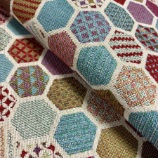 BLIND Hatszög mintás, jacquardszövött, prémium minőségű spanyol lakástextil lakástextília